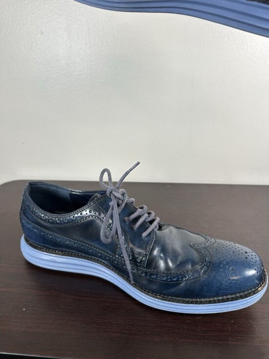 Cole Haan Lunargrand Wingtip Mens Navy Blue Size 11 C11714 Leather main image 5